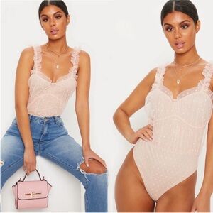 PrettyLittleThing Blush Frill Body Suit